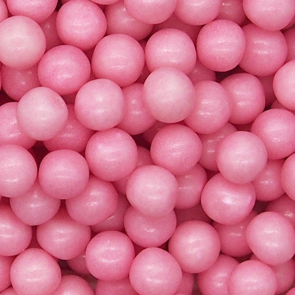 Matt Pink 8mm Pearls - Soya Free Kosher Certified Sprinkles For Cakes