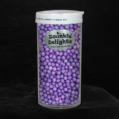 Matt Purple 4mm Pearls -Soya Free Dairy Free Halal Certified Sprinkles (Top 14 Allergen Free, Naturally Sourced Ingredients, Plant-based, Clean Label Free From GMO, Hydrogenated Fat, Palm oil, Vegan, BRC, Kosher & FDA)