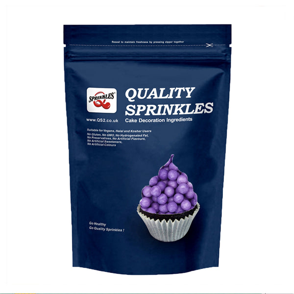 Matt Purple 6mm Pearls - Soya Free Halal Certified Sprinkles For Cakes