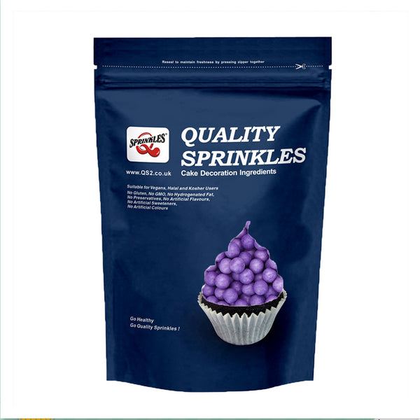 Matt Purple 8mm Pearls - Nut Free Kosher Certified Sprinkles For Cake