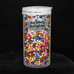 Matt Rainbow 3mm Pearls - No Nut Clean Label Sprinkles Cake Decoration (Top 14 Allergen Free, Naturally Sourced Ingredients, Plant-based, Free From GMO, Hydrogenated Fat, Palm oil, Certified Vegan, BRC, Kosher, Halal & FDA)