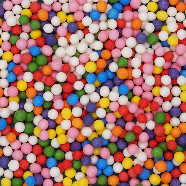 Matt Rainbow 3mm Pearls - No Nut Clean Label Sprinkles Cake Decoration