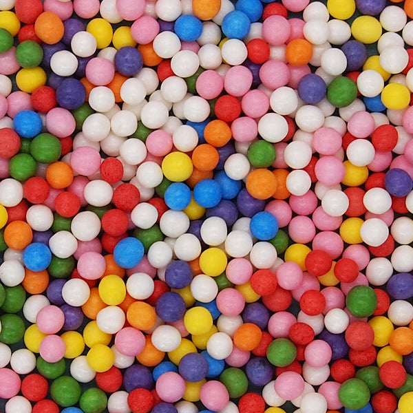 Matt Rainbow 4mm Pearls - No Nut Clean Label Sprinkles Cake Decoration