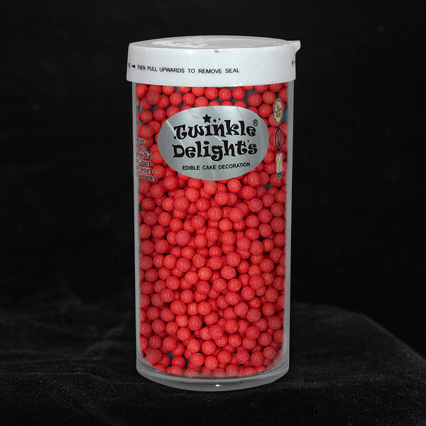 Matt Red 4mm Pearls - Dairy Free Clean Label Sprinkles Cake Decoration