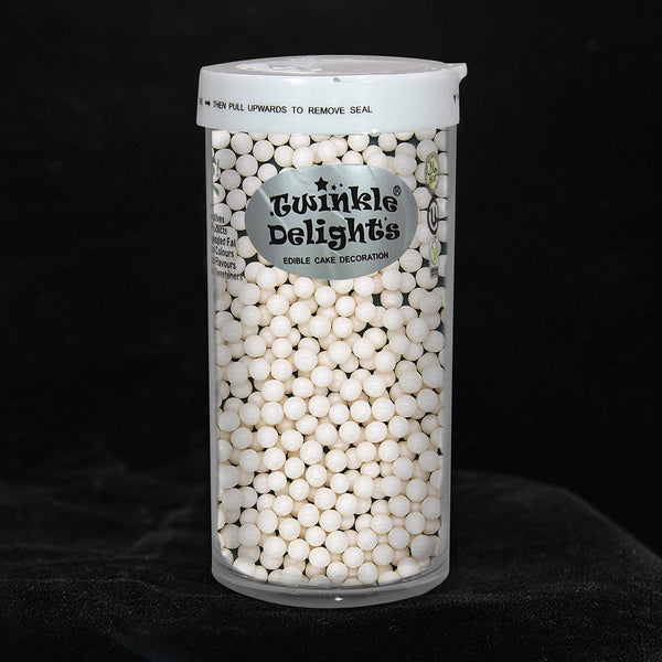 Matt White 4mm Pearls - Dairy Free Soya Free Sprinkles Cake Decoration