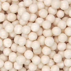 Matt White 6mm Pearls - Gluten Free Vegan Sprinkles Cake Decoration (Top 14 Allergen Free, Naturally Sourced Ingredients, Plant-based, Clean Label Free From GMO, Hydrogenated Fat, Palm oil, BRC, Kosher, Halal & FDA)
