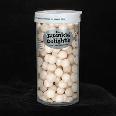 Matt White 8mm Pearls - No Soy No Nuts Vegan Sprinkles Cake Decoration (Top 14 Allergen Free, Naturally Sourced Ingredients, Plant-based, Clean Label Free From GMO, Hydrogenated Fat, Palm oil, BRC, Kosher, Halal & FDA)
