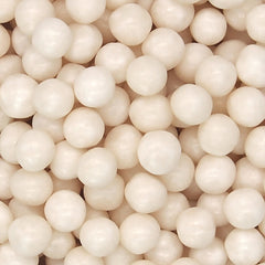 Matt White 8mm Pearls - No Soy No Nuts Vegan Sprinkles Cake Decoration (Top 14 Allergen Free, Naturally Sourced Ingredients, Plant-based, Clean Label Free From GMO, Hydrogenated Fat, Palm oil, BRC, Kosher, Halal & FDA)