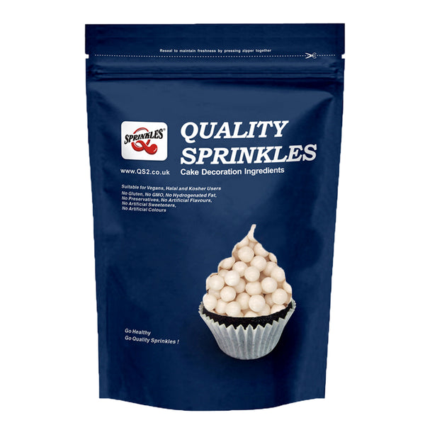 Matt White 6mm Pearls - Gluten Free Vegan Sprinkles Cake Decoration