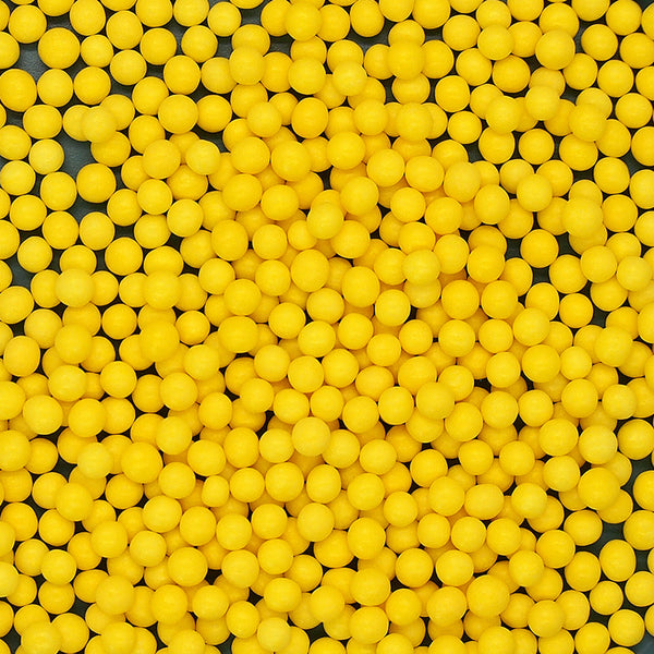 Matt Yellow 3mm Pearls - Dairy Free Halal Certified Sprinkles For Cake