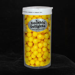 Matt Yellow 6mm Pearls - Nut Free Natural Ingredients Sprinkles 4 Cake (Top 14 Allergen Free,vPlant-based, Clean Label Free From GMO, Hydrogenated Fat, Palm oil, Certified Vegan, BRC, Kosher, Halal & FDA)
