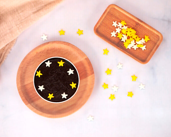 Yellow & White Confetti Star - Nuts Free Kosher Certified Sprinkles