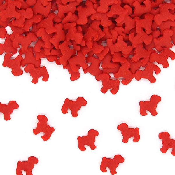 Red Confetti Dog- Vegan Certified Soya Free Sprinkles Cake Decorations