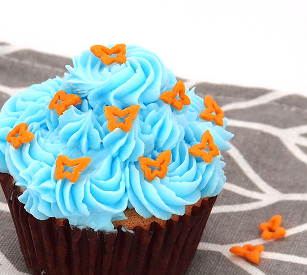 Orange Confetti Butterfly - Clean Label Sprinkles Cake Decoration