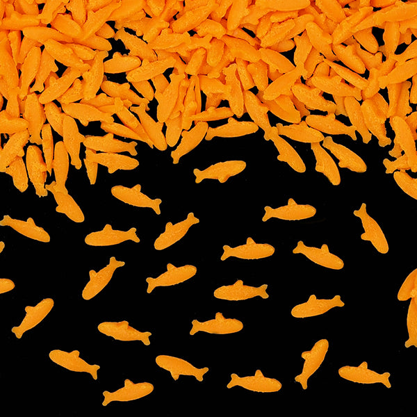 Orange Confetti Fish -  Gluten Free Vegan Sprinkles Cake Decoration