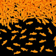 Orange Confetti Fish -  Gluten Free Vegan Sprinkles Cake Decoration (Top 14 Allergen Free, Naturally Sourced Ingredients, Plant-based, Clean Label Free From GMO, Hydrogenated Fat, Palm oil, BRC, Kosher, Halal & FDA)
