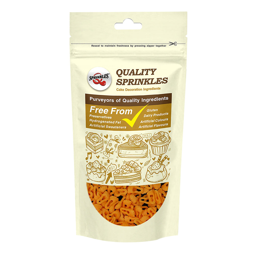 Orange Confetti Footprint - No Dairy No Soy Kosher Certified Sprinkles