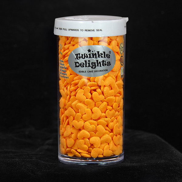 Orange Confetti Heart - Nut Free Soya Free Kosher Sprinkles For Cake