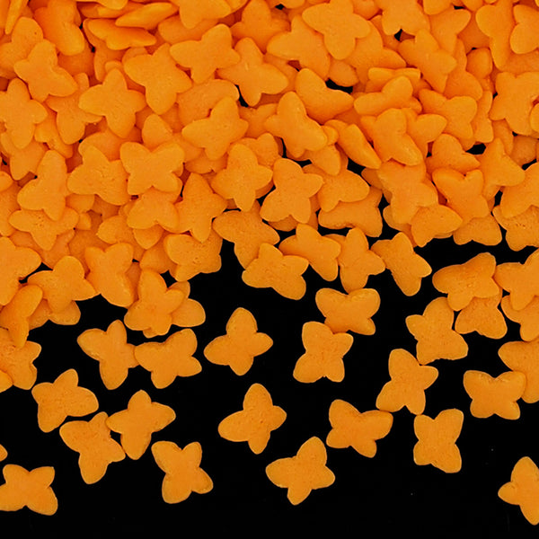 Orange Confetti Little Butterfly - Nuts Free Vegan Sprinkles For Cake