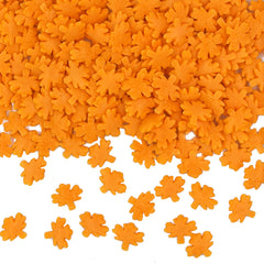 Orange Confetti Maple Leaves - Dairy Free Kosher Certified Sprinkles (Top 14 Allergen Free, Naturally Sourced Ingredients, Plant-based, Clean Label Free From GMO, Hydrogenated Fat, Palm oil, Vegan, BRC,  Halal & FDA)
