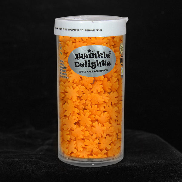 Orange Confetti Maple Leaves - Dairy Free Kosher Certified Sprinkles