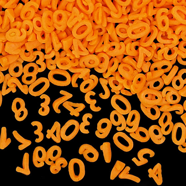 Orange Confetti Number - Gluten Free Vegan Sprinkles Cake Decoration