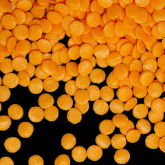 Orange Confetti Sequins - Nut Free Natural Ingredients Vegan Sprinkles (Top 14 Allergen Free, Plant-based, Clean Label Free From GMO, Hydrogenated Fat, Palm oil, BRC, Kosher, Halal & FDA)