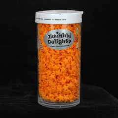 Orange Confetti Star - Gluten Free Natural Ingredients Vegan Sprinkles (Top 14 Allergen Free, Plant-based, Clean Label Free From GMO, Hydrogenated Fat, Palm oil, BRC, Kosher, Halal & FDA)