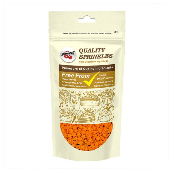 Orange Confetti Star - Gluten Free Natural Ingredients Vegan Sprinkles