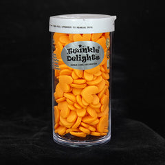 Orange Confetti Super Heart -No Gluten Vegan Sprinkles Cake Decoration (Top 14 Allergen Free, Naturally Sourced Ingredients, Plant-based, Clean Label Free From GMO, Hydrogenated Fat, Palm oil, BRC, Kosher, Halal & FDA)