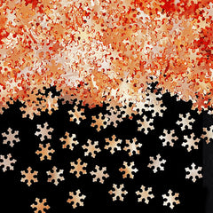 Orange Glitter Snowflakes - Nut Free Halal Certified Edible Decoration (Top 14 Allergen Free, Naturally Sourced Ingredients, Plant-based, Clean Label Free From GMO, Hydrogenated Fat, Palm oil, Vegan, BRC, Kosher & FDA)