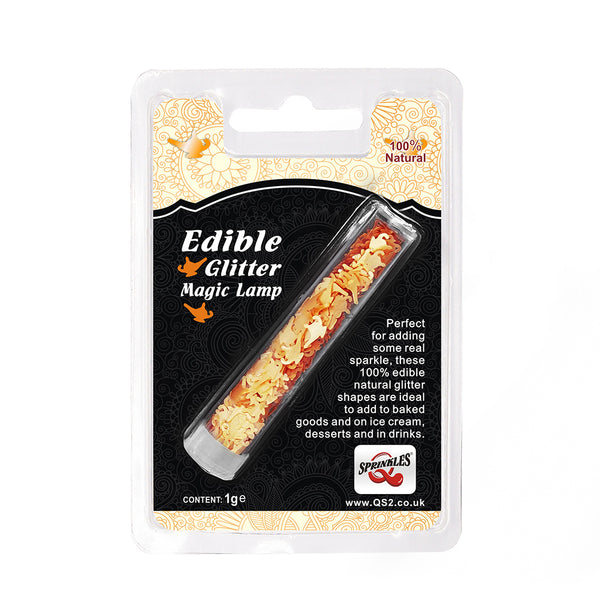 Orange Glitter Magic Lamps - No Soy Sugar Free Vegan Edible Decoration