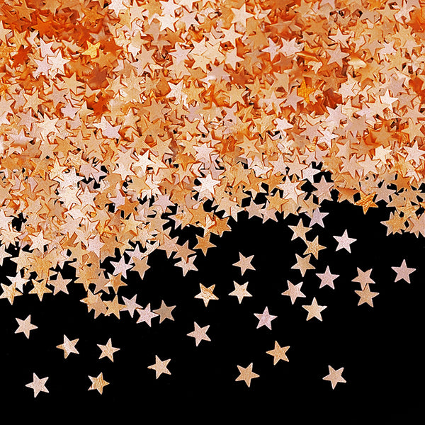 Orange Glitter Stars - No Dairy Natural Ingredients Edible Decoration