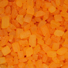 Orange Sugar Rocs - No Soya Halal Certified Vegan Sprinkles For Cakes (Top 14 Allergen Free, Naturally Sourced Ingredients, Plant-based, Clean Label Free From GMO, Hydrogenated Fat, Palm oil, BRC, Kosher & FDA)