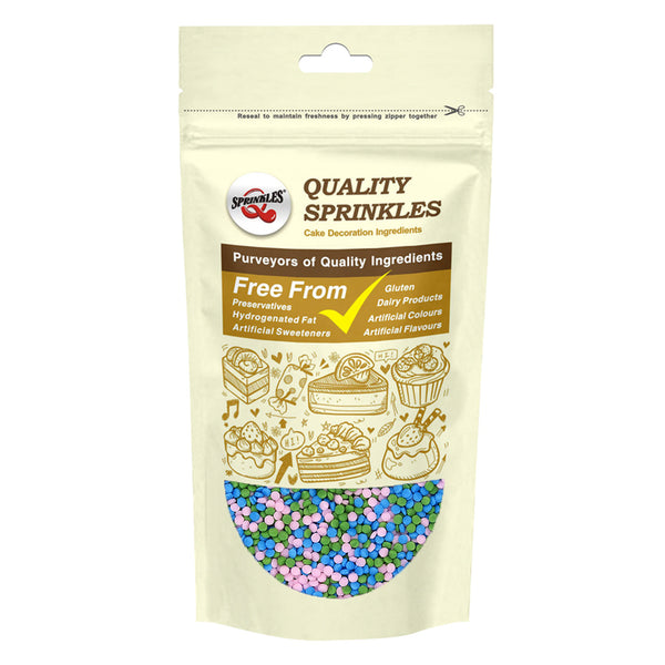 Pink Blue Green Confetti Dots - Gluten Free Clean Label Sprinkles For Cake