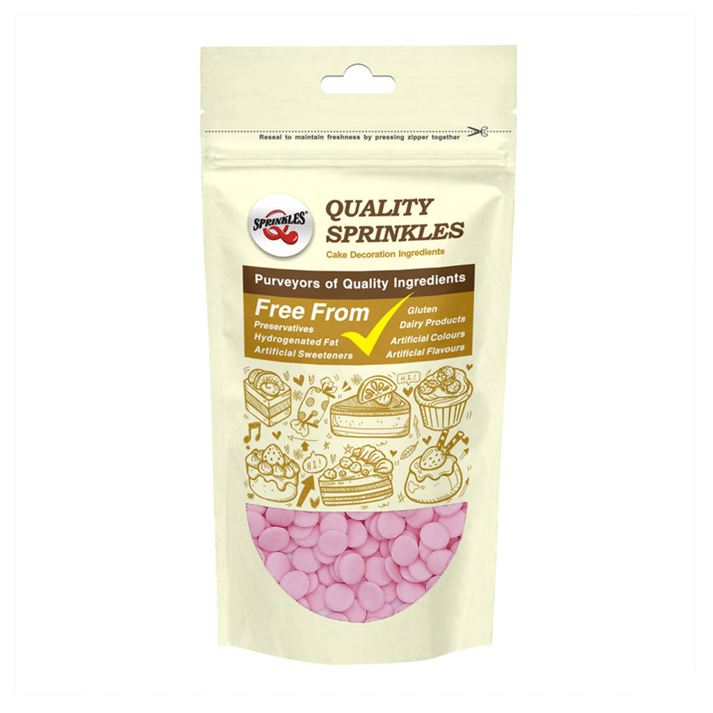 Pink Confetti 8MM Big Sequins - No Gluten Natural Ingredient Sprinkles