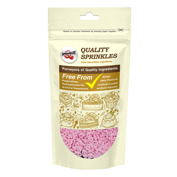 Pink Confetti Alphabets - No Gluten No Nuts Halal Certified Sprinkles