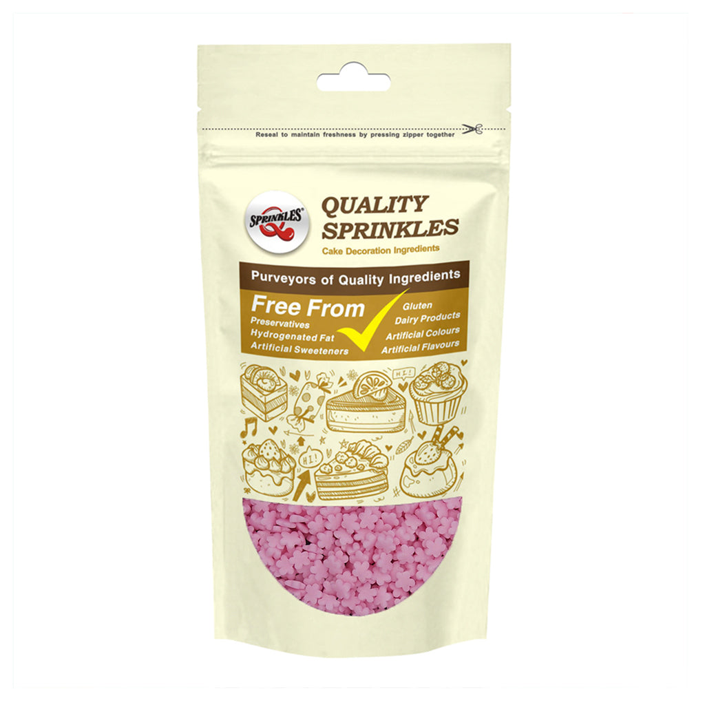 Pink Confetti Flower - Nuts Free Kosher Certified Sprinkles For Cake