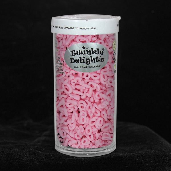 Pink Confetti Number - Halal Certifed Gluten Free Sprinkles For Cake