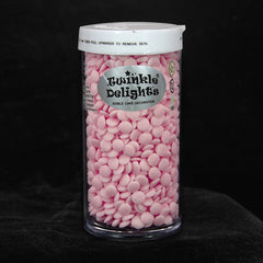 Pink Confetti Sequins - Dairy Free Halal Sprinkles Cake Decoration (Top 14 Allergen Free, Naturally Sourced Ingredients, Plant-based, Clean Label Free From GMO, Hydrogenated Fat, Palm oil, Certified Vegan, BRC, Kosher & FDA)