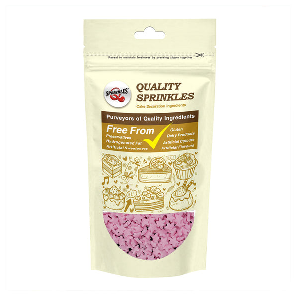 Pink Confetti Star - Gluten Free Soya Free Halal Certified Sprinkles