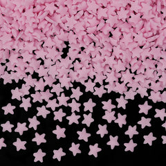 Pink Confetti Star - Gluten Free Soya Free Halal Certified Sprinkles (Top 14 Allergen Free, Naturally Sourced Ingredients, Plant-based, Clean Label Free From GMO, Hydrogenated Fat, Palm oil, Certified Vegan, BRC, Kosher & FDA)