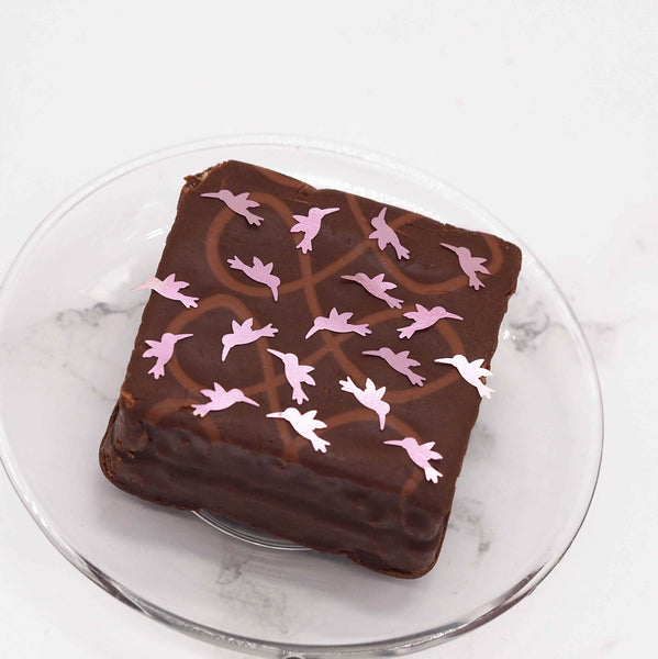 Pink Glitter Hummingbirds - Dairy Free Non GMO Edible Cake Decoration