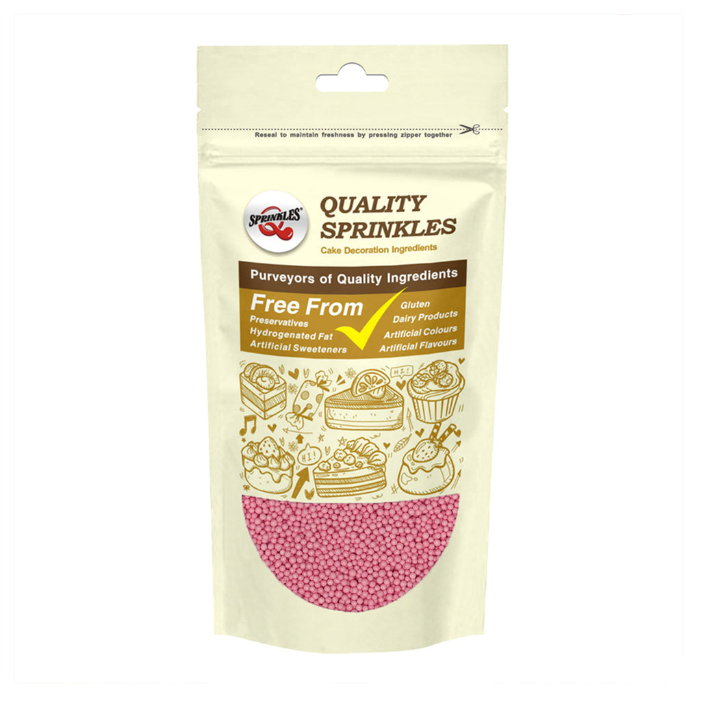 Pink Nonpareils - Gluten Free Clean Lable Sprinkles Cake Decorations