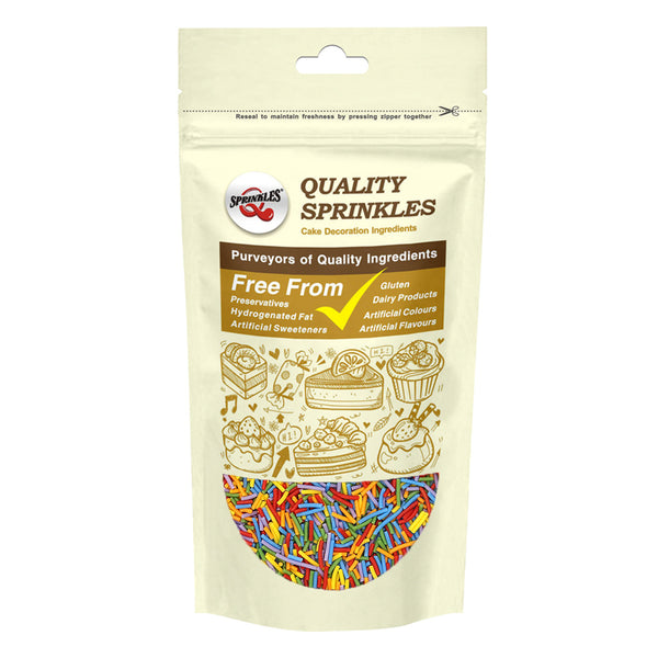 Primary Rainbow Jimmies -Natural Ingredient Vegan Sprinkles Cake Decor