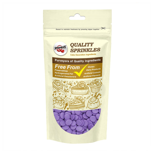 Purple Confetti 8MM Big Sequins - Kosher Certified Sprinkles For Cake