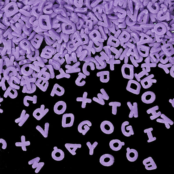 Purple Confetti Alphabets - Nuts Free Natural Ingredients Sprinkles
