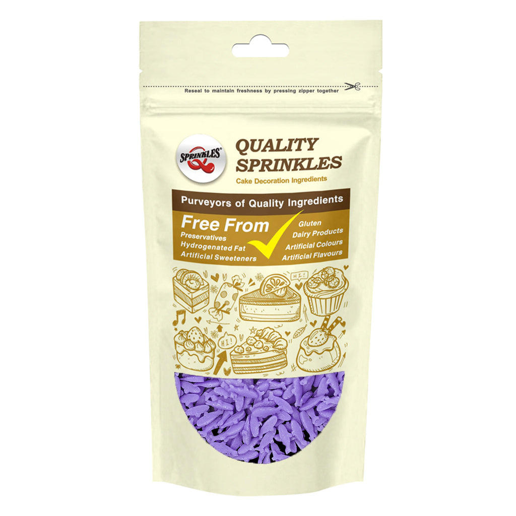 Purple Confetti Fish - No Gluten Clean Label Sprinkles Cake Decoration
