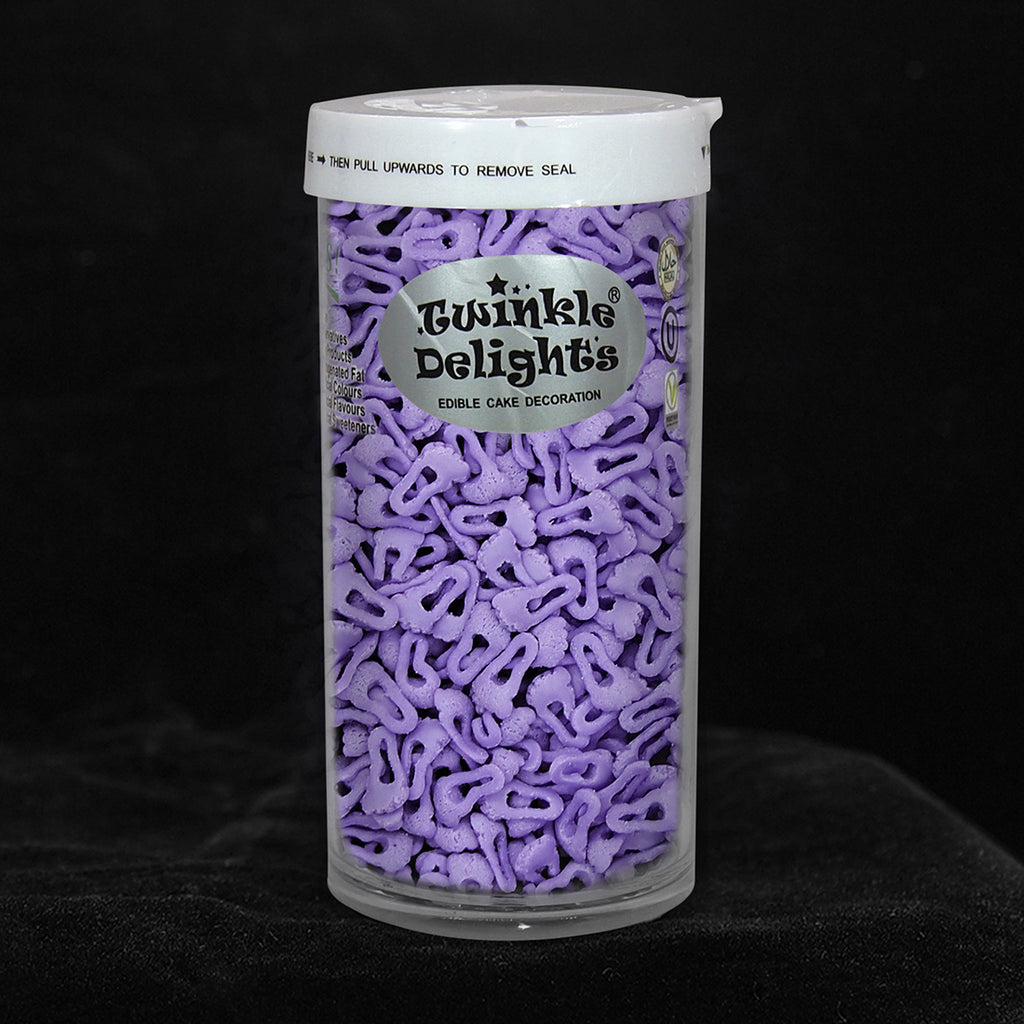 Purple Confetti Footprint - No Nut Kosher Certified Sprinkles For Cake
