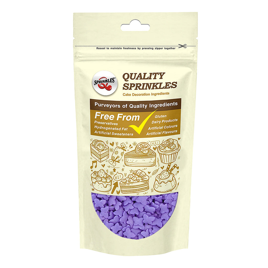 Purple Confetti Little Butterfly - Nut Free Halal Sprinkles Cake Decor